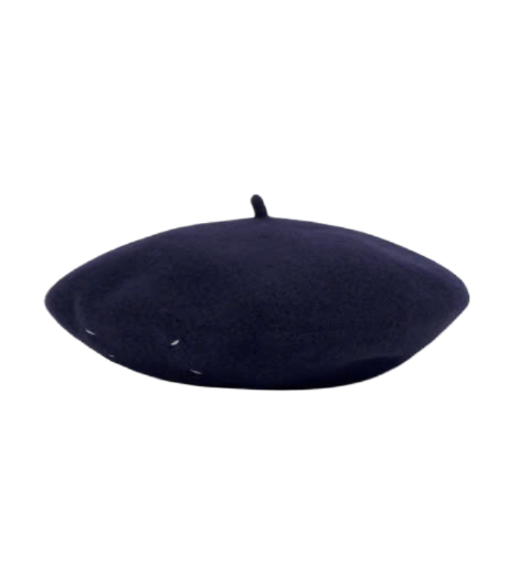 4 Stitch Beret - Blue Navy