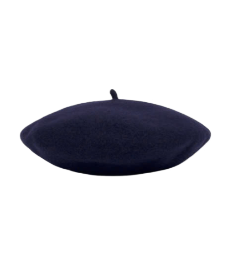 4 Stitch Beret - Blue Navy