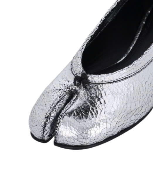 New Tabi Ballerina Flat Shoes - Silver