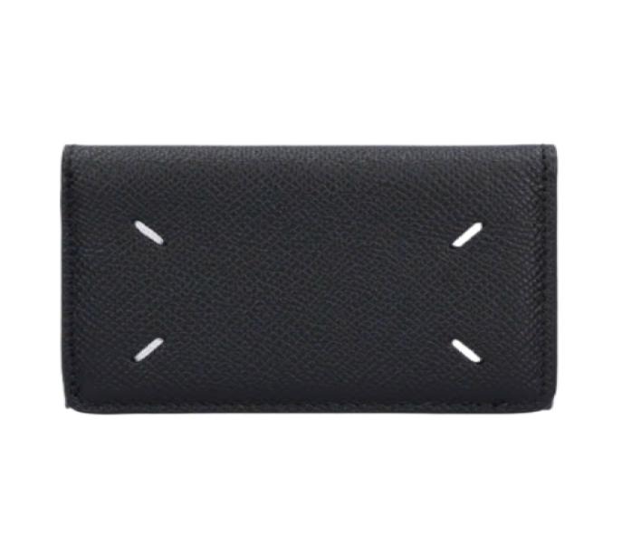 4 Stitch Clip Trifold Wallet - Black