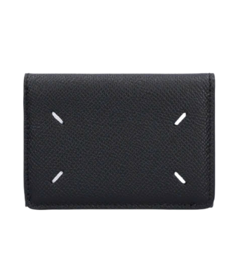 4 Stitch Clip Trifold Wallet - Black