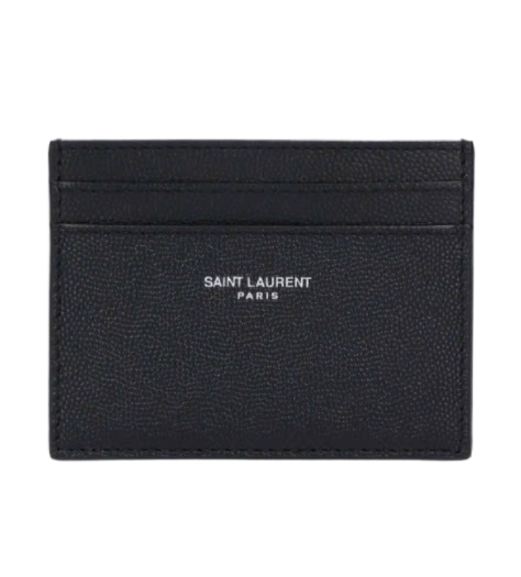 Common Embo Leather Credit Card Holder - Black