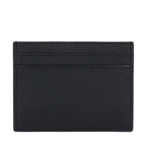 Common Embo Leather Credit Card Holder - Black