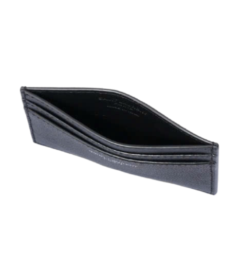 Common Embo Leather Credit Card Holder - Black