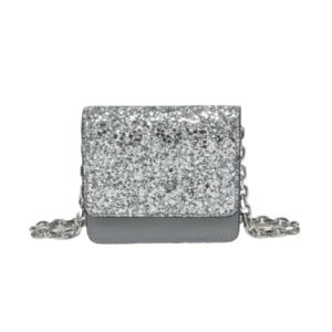 Glitter Micro Chain Wallet - Silver