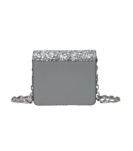 Glitter Micro Chain Wallet - Silver