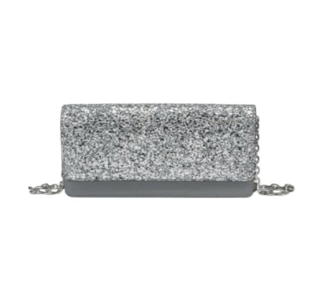 Glitter Chain Wallet - Silver