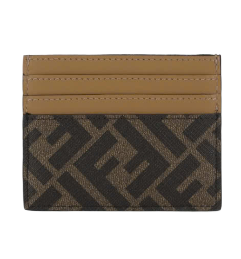 Fendi Diagonal Card Holder - Brown 