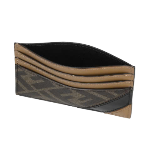 Fendi Diagonal Card Holder - Brown 