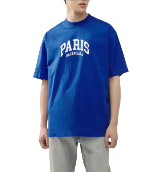 Medium Fit Cities Paris Short Sleeve T-Shirt - Blue