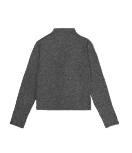 Pintruck Neck Jersey Cardigan - Charcoal 