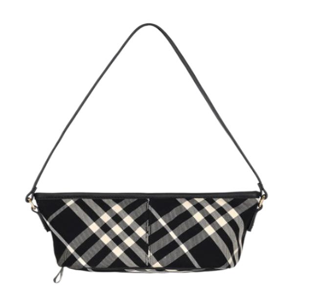 24FW Black Check Baguette Mini Bag