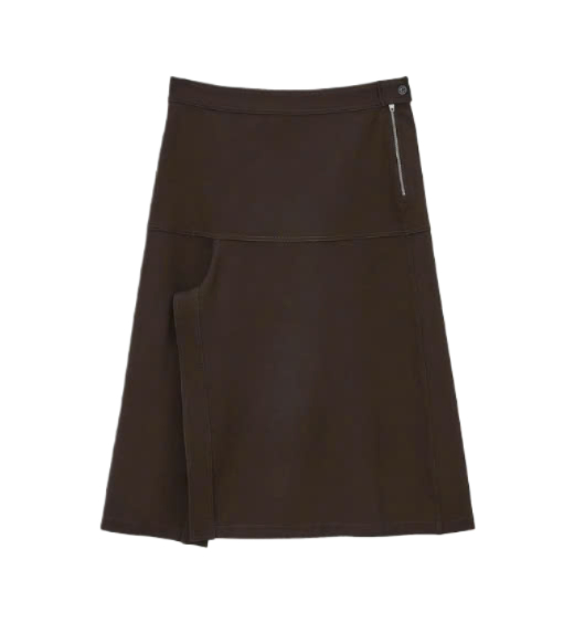 Asymmetrical wrap-over skirt