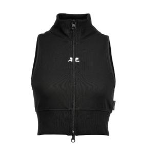 Logo embroidered tracksuit crop vest