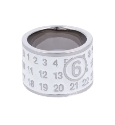 Numeric 6 Logo Ring - White