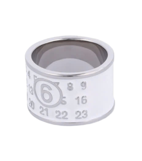 Numeric 6 Logo Ring - White