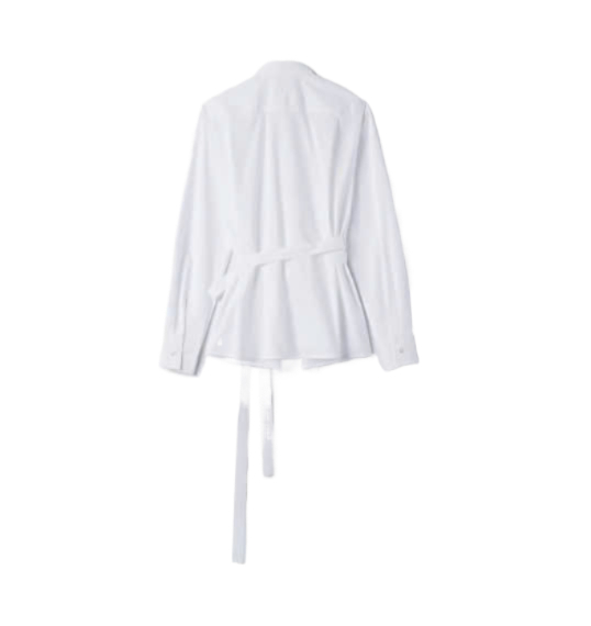 Kimono Poplin Cotton Shirt - White