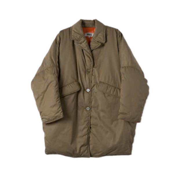 Contrast Down Jacket - Khaki:Orange