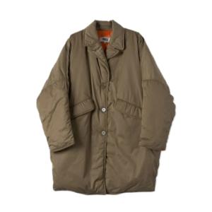 Contrast Down Jacket - Khaki:Orange