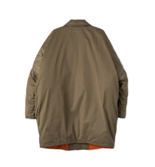 Contrast Down Jacket - Khaki:Orange