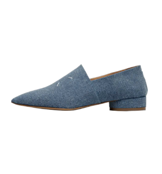 Point Toe 4 Stitch Kiki Loafer (2.5cm) - Denim