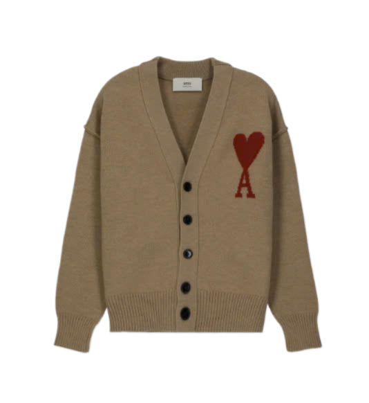 Big Heart Logo Cardigan - Camel