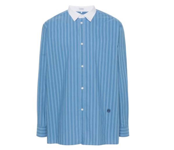 Striped cotton poplin shirt