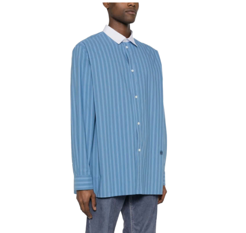 Striped cotton poplin shirt