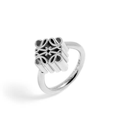 Single Anagram Ring in Sterling Silver