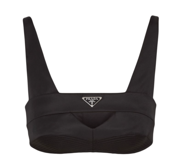 Triangle Logo Re-Nylon Bra Top