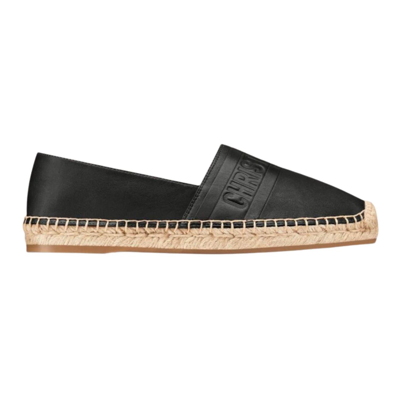  Dior Granville Espadrille Black Embossed Lambskin