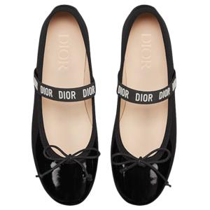 Dior Ballet Flat Calfskin Black Patent