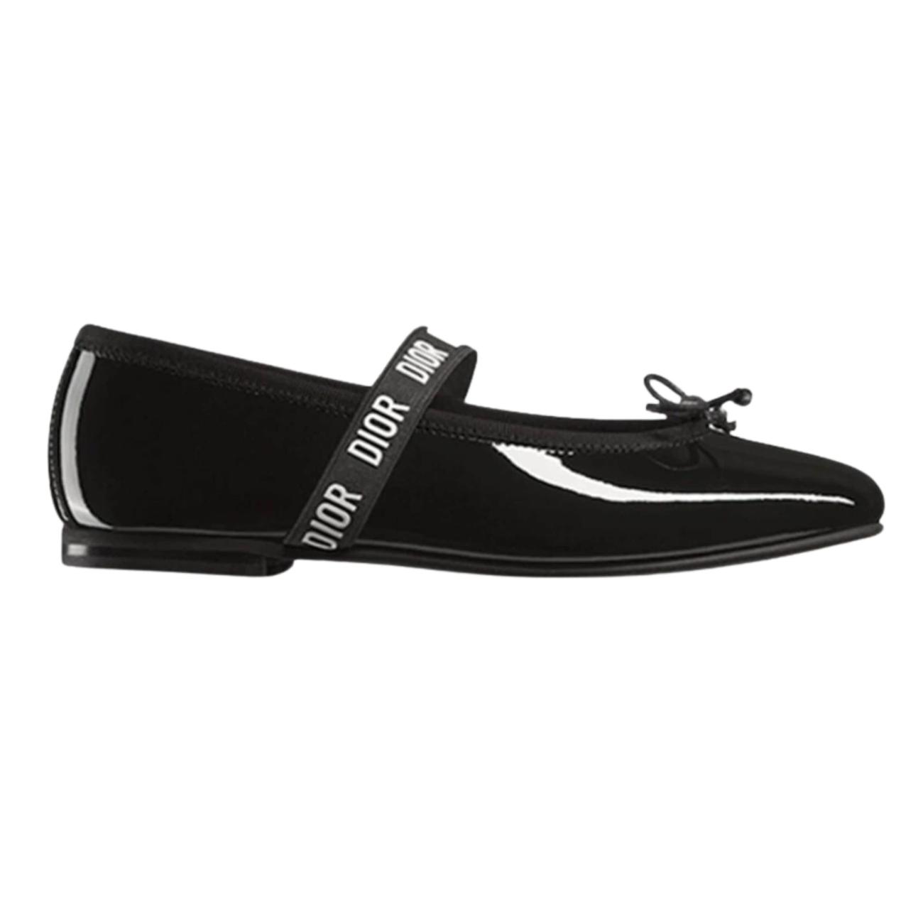 Dior Ballet Flat Calfskin Black Patent