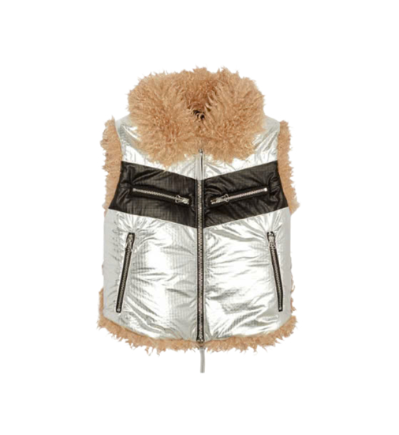 W Epia Foil Effect Vest - Silver