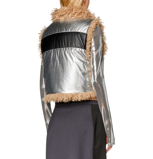 W Epia Foil Effect Vest - Silver