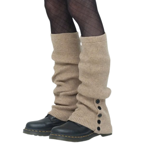 Button Knit Leg Warmers