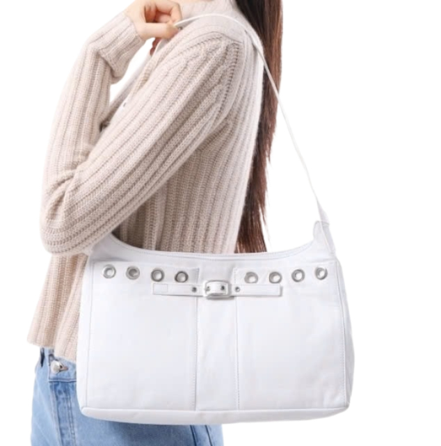 224FWNICOLE BAG EYELETS WHITE