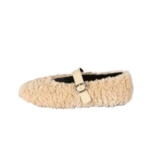 Tofu Shearing Flat Shoes