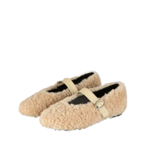 Tofu Shearing Flat Shoes