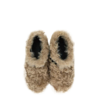 THREETOEIGHTY Platform Short Fur Boots Beige