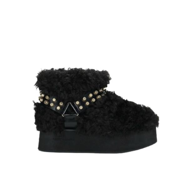 Platform Short Fur Boots Black