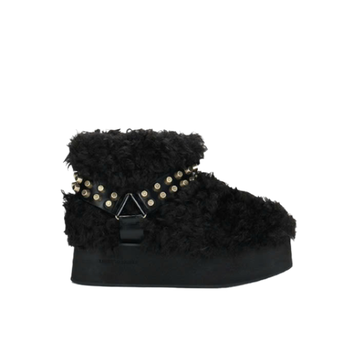 Platform Short Fur Boots Black