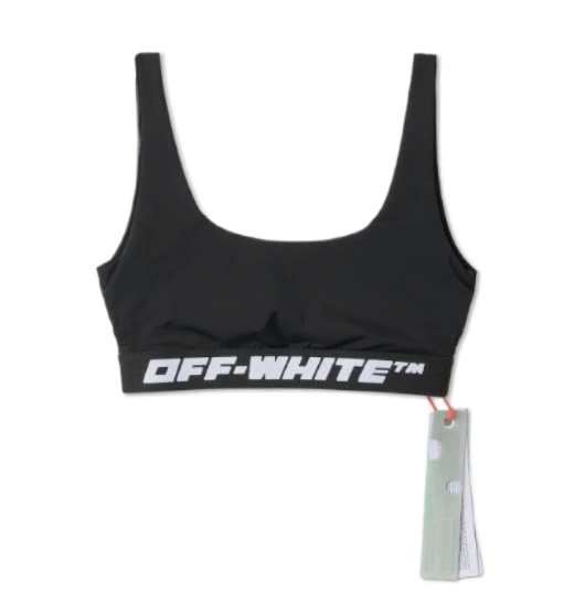 Logo Band Sports Bra Top - Black