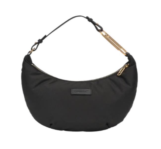 Paperclip Nylon Shoulder Bag - Black