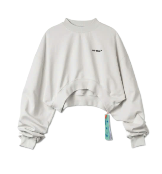 Logo Crop Sweatshirt - White