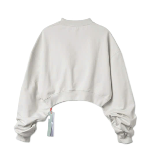 Logo Crop Sweatshirt - White