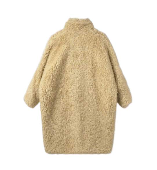 Oversized Double Fur Coat - Beige