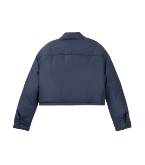 Logo Collar Padded Jacket - Navy