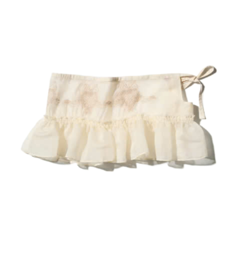 Peekaboo Micro Sheer Skirt Raw Ivory