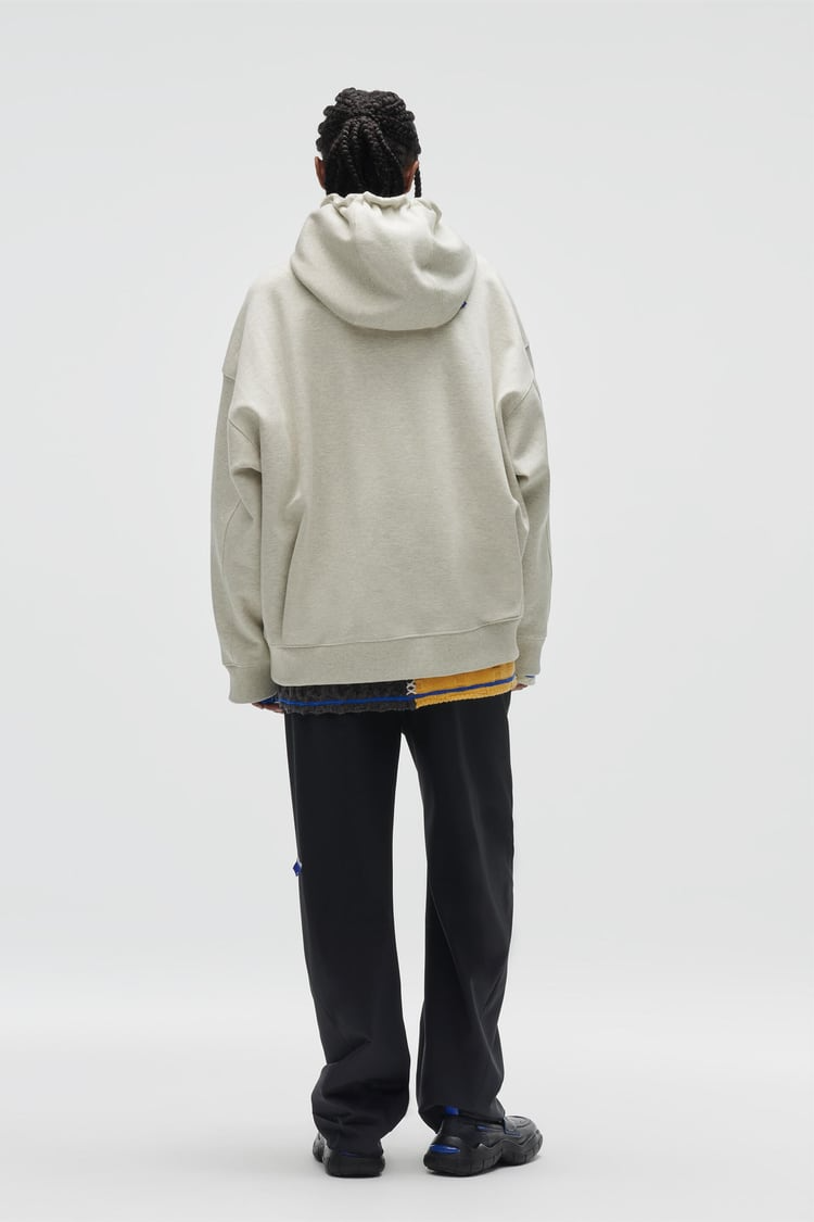 Ader Error x Zara Embroidery Hooded Sweatshirt Gray